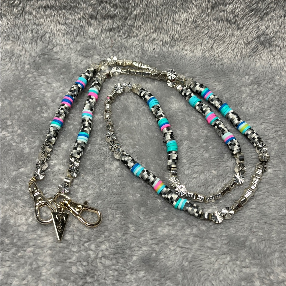 Erimish Beaded Chain Lanyard Necklace Bag Charm Glasses Holder Boho Multicolor - Picture 3 of 6